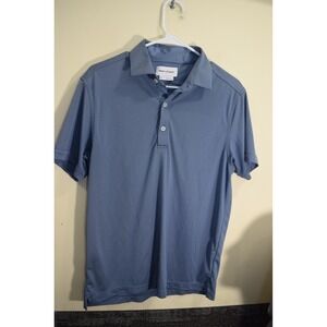Ministry of Supply Polo Shirt Mens Medium Blue Performance 3 Button Golf
